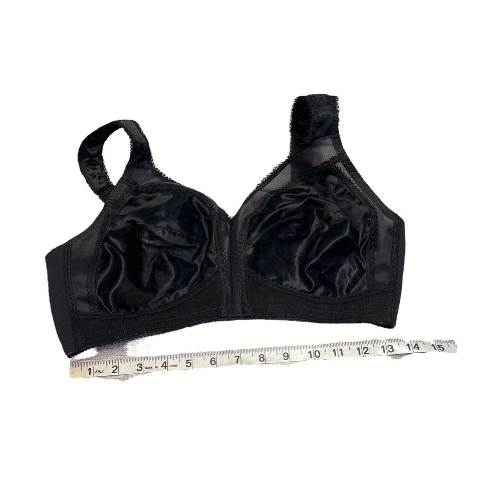 Playtex Secrets Bra Women's 38C Black 100% Polyester Lace Trim Adjustable Strap - Picture 6 of 6